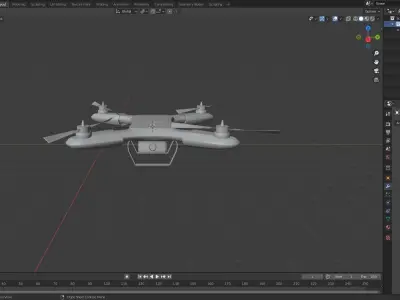 Drone flying in sky Low-poly 3D model