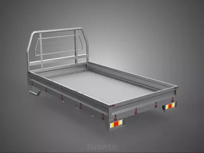 PICKUP TRUCK HEADBOARD STRUCTURE FLAT BED DECK BACK HEAD RACK 3D model