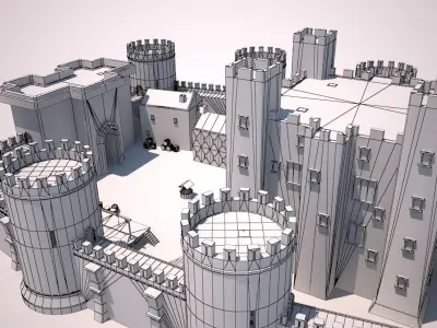 medieval Castle Low-poly 3D model from CGTrader