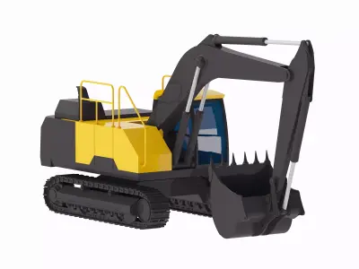 Excavator Construction EC220E Low-poly 3D model