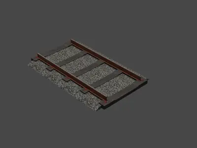 Railway Track 3D model 4