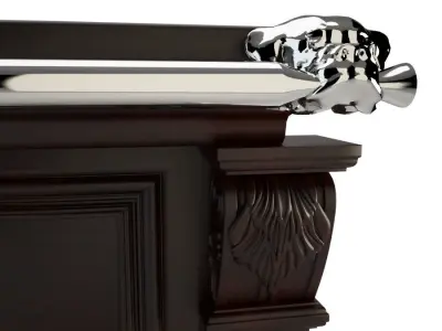 Rounder Wooden Counter 3D model