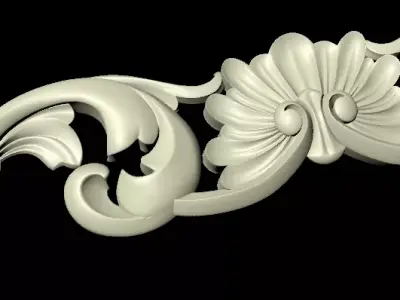 Central decor ornament for furniture 3D model 1156