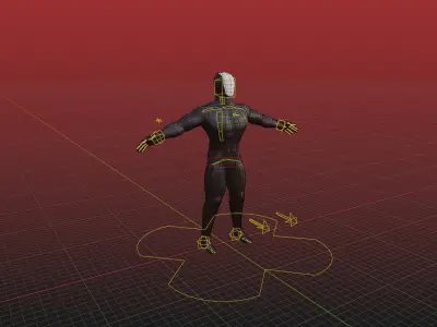 Alien guard extra muscled 3D model