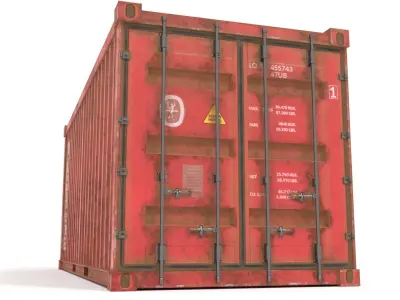 Container 20 ft low poly Low-poly 3D model purchase