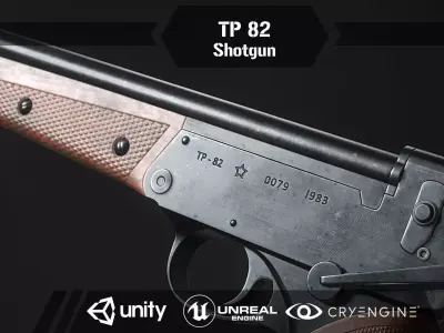 Tp 82 shotgun Low-poly 3D model