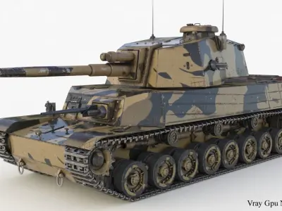 Tank Type 5 Chi-Ri Japan Camouflage Vray  3D model