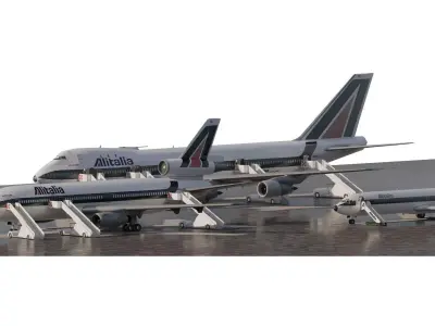  BOENG 747-100 BOENG 727-200 AND DC-10 3D model
