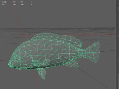 Snapper Low-poly 3D model 15