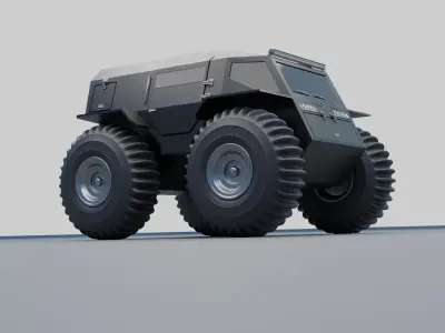 Military Truck Low-poly 3D model