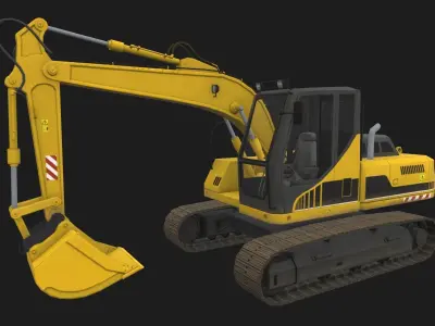 Excavators K Low-poly 3D model
