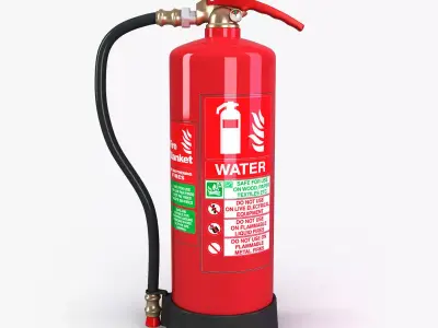 Water fire extinguisher Low-poly 3D model