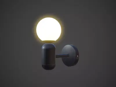 Night Lamp Wall Mounted Low-poly 3D model