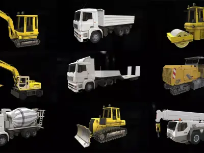 Machinery pack Low-poly 3D model