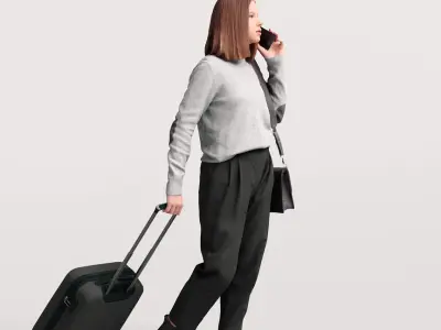  Humano Traveling Woman with suitcase 2206-5 3D model