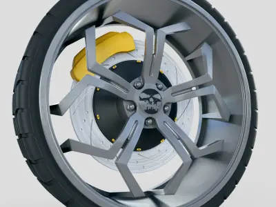 Car Whell Free 3D model