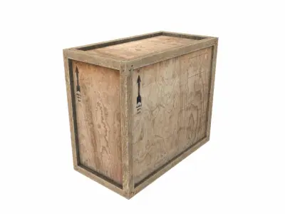 Old Wooden Cargo Crate 6 PBR Low-poly 3D model