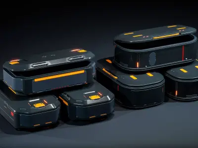Ammunition Boxes Low-poly 3D model