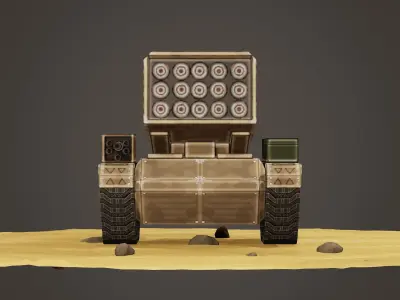 stylized multiple rocket launcher Low-poly 3D model