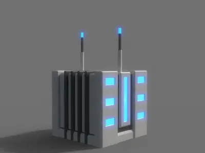 PBR Sci-Fi Building A01 Low-poly 3D model