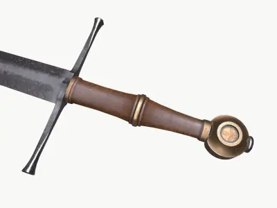 Long Sword Low-poly PBR Low-poly 3D model