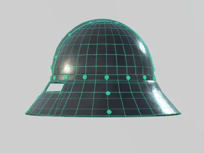 Medieval Kettle Helmet 02 Low-poly 3D model