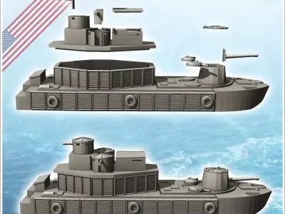 LCM-6 ATC CCB Charlie Monitor river boat - Modern WW2 WW1 World  3D print model