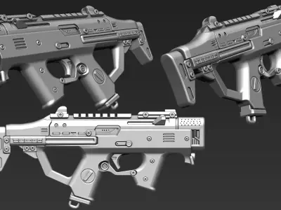 3D Printable Sci-Fi Weapon Part 13 3D model