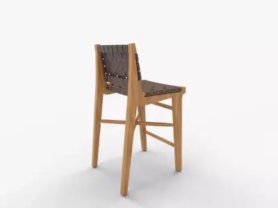 Taj Leather Strap Bar Stool 3D model