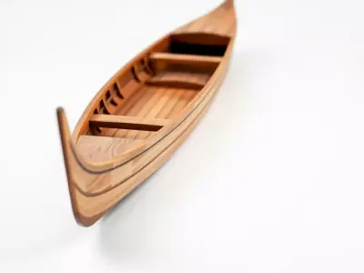 Viking Longship Model Pack with Detailed Wooden Texture Low-poly 3D model