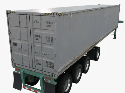 Semi-trailer container trailer 3D Model Pack