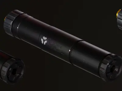 Silencer Ti Rant 9mm Low-poly 3D model