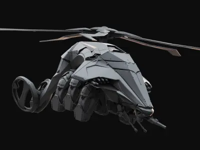 Sci-Fi helicopter 3D model by fremax