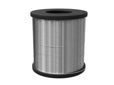 Solder Spool of Silver Wire PBR 3D model