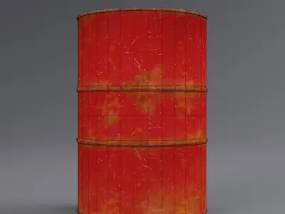 Barrel high and low-poly 3D model Low-poly 3D model