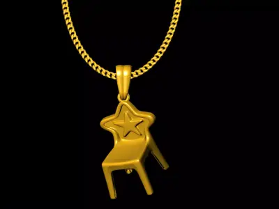 Chair gothic pendant charms - one inch pendant 3D print model