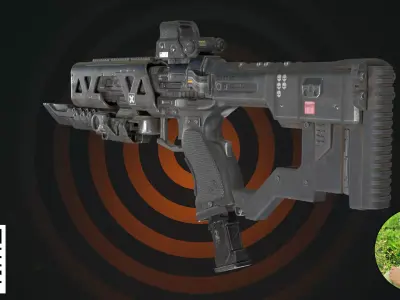 Cyberpunk Tactical SMG - Iron Grey Industrial Black Edition 3D model