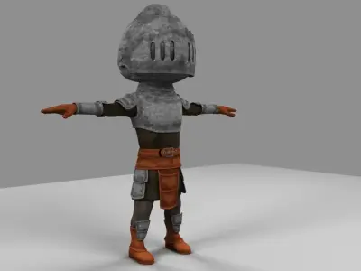 Knight King Cartoon 3D model