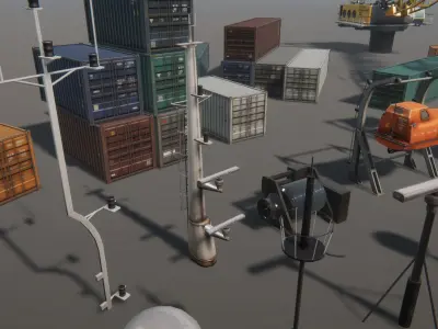 Ship Props Pack Low-poly 3D model