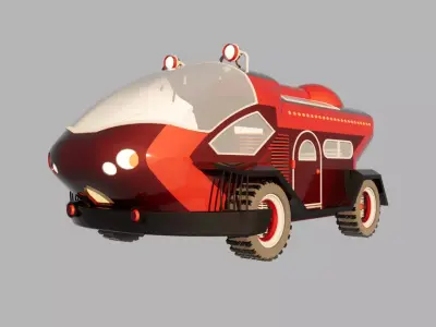 Sci-Fi Mars Rover Vehicle Low-poly 3D model