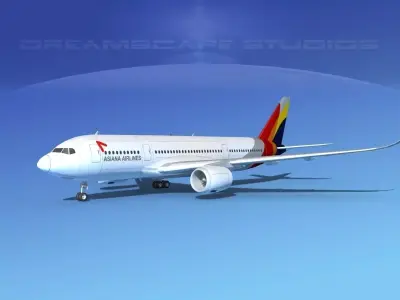Airbus A350-800 Asiana 3D model
