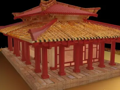 Chinese ancient house 3D model 5