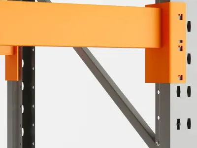 Warehouse pallet racks  3D model