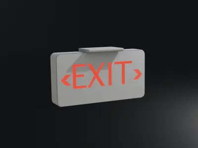 Exit sign Board Low-poly 3D model