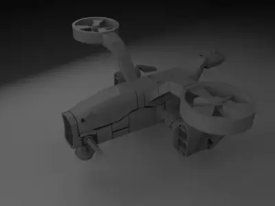 3d model helicopter with two propellers 3D model
