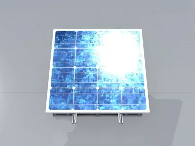 Solar module version 3 2x2m tilt angle 20 degrees with stand Low-poly 3D model