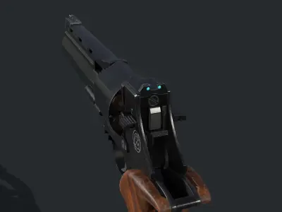 Unica 6 revolver Low-poly 3D model