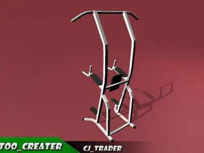 Gym Pull-Up Machine Low-poly 3D model Low-poly 3D model