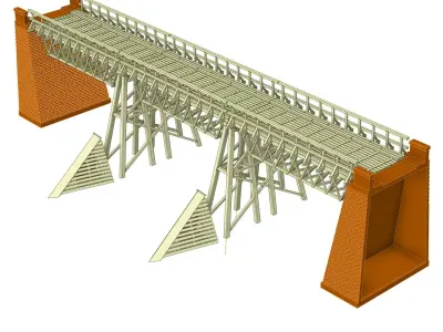 Temporary railway bridge 1-87 FDM 3D print model