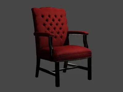 Chesterfield-Styled Business Chair Low-poly 3D model